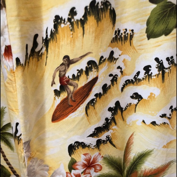 1990s Hawaiian Dress, Surfer Novelty Graphic Kitschy Print, SZ 10, Medium - Picture 2 of 8